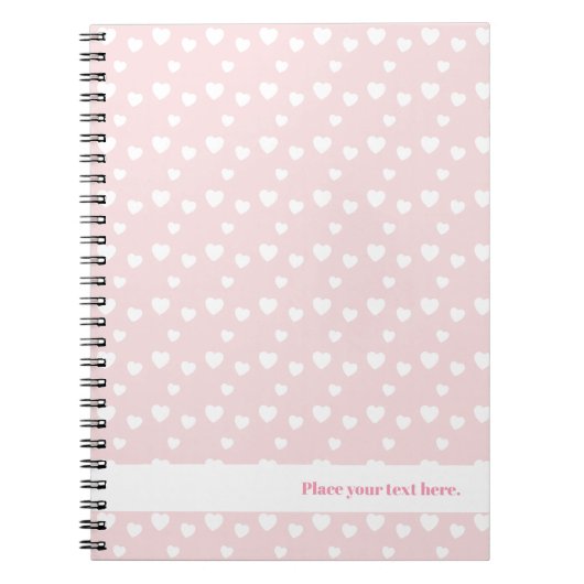 Carnet Rose Clair et Cœurs, anniversaire, douche, fête (Devant)