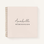 Carnet Rose clair monogramme | Minimaliste moderne Femini (Devant)