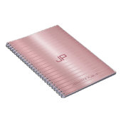 Carnet Rose classique élégant Modèle de monogramme or (Côté Droit)