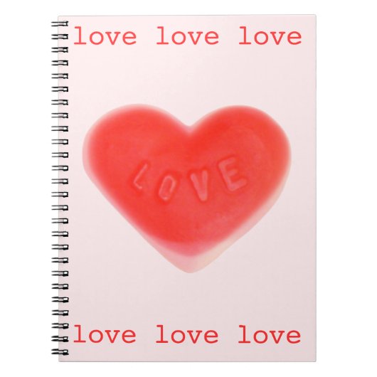 Carnet rose coeur doux (Devant)