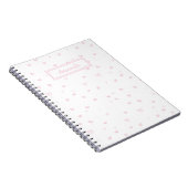Carnet Rose Coeur Motif Fille Romantique Aquarelle (Côté Droit)