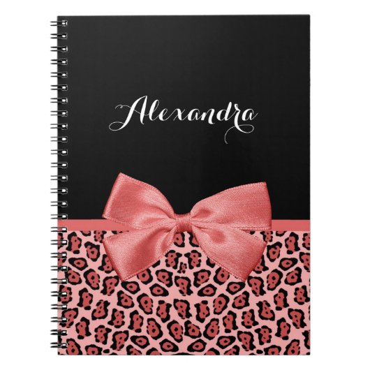 Carnet Rose Corail Arc Léopard (Devant)