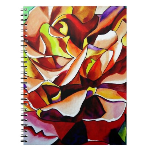 Carnet Rose coucher de soleil arc-en-ciel aquarelle art o (Devant)
