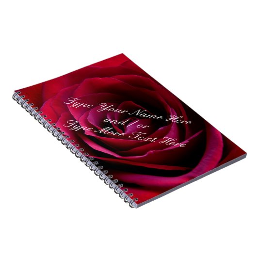 Carnet rose Custom Red Rose Journaux Carnets (Côté Droit)