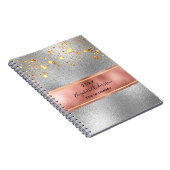 Carnet Rose d'argent or étoile métallique affaires (Côté Droit)