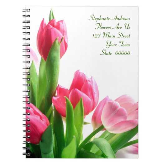 Carnet rose de bouquet de tulipe (Devant)