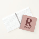 Carnet Rose de cannelle Initiale/Première/Nom de famille (Intérieur)