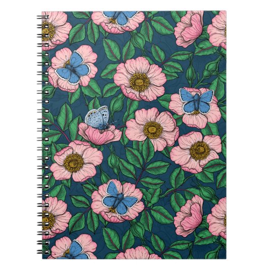 Carnet Rose de chien et papillons (Devant)