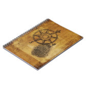 Carnet Rose de compas antique avec empreinte digitale (Côté gauche)