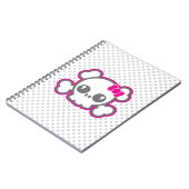 Carnet rose de crâne de ruban de Kawaii (Côté gauche)