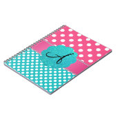 Carnet Rose de diamants de pois de monogramme (Côté gauche)