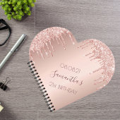 Carnet Rose de fête d'anniversaire gouttes d'or
