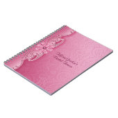 Carnet rose de Fête de la mariée de damassé (Côté gauche)