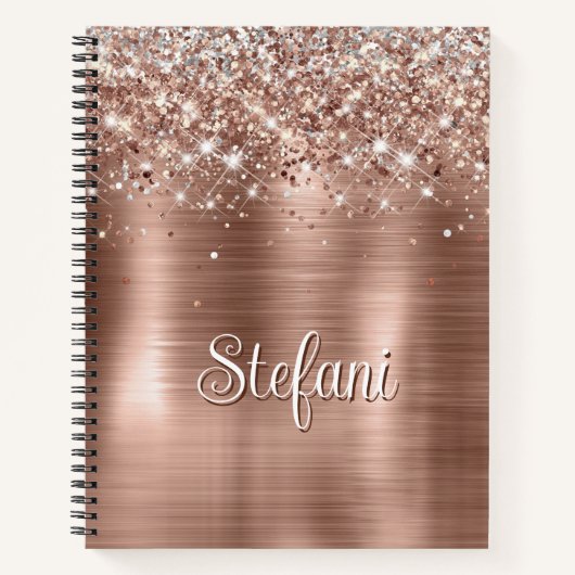 Carnet Rose de Glitterie Gold Faux Parties scintillant Mo (Devant)