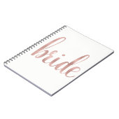 Carnet rose de jeune mariée d'or, police (Côté gauche)