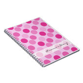 Carnet rose de journal intime de point de polka (Côté Droit)