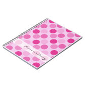 Carnet rose de journal intime de point de polka (Côté gauche)