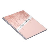 Carnet Rose de luxe Gold Sparkly Glitter Fringe (Côté Droit)