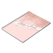 Carnet Rose de luxe Gold Sparkly Glitter Fringe (Côté gauche)
