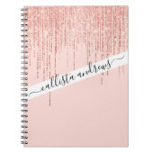 Carnet Rose de luxe Gold Sparkly Glitter Fringe (Devant)
