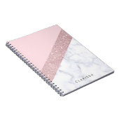 Carnet rose de marbre blanc de parties scintillantes (Côté Droit)