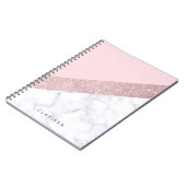 Carnet rose de marbre blanc de parties scintillantes (Côté gauche)