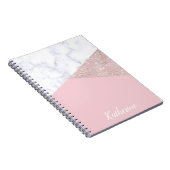 Carnet Rose de marbre blanc de parties scintillantes (Côté Droit)