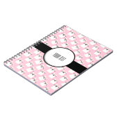 Carnet rose de motif de chat (Côté gauche)