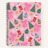 Carnet Rose de Noël mignon (Devant)