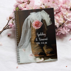 Carnet Rose de pays rose et Bottes de garçon Mariage de l