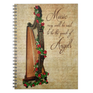 Carnet rose d'harpe d'Irlandais