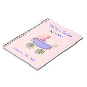 Carnet rose doux de baby shower (Côté gauche)