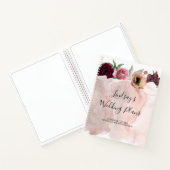 Carnet Rose Dusty et Mariage romantique rouge Bourgogne (Intérieur)
