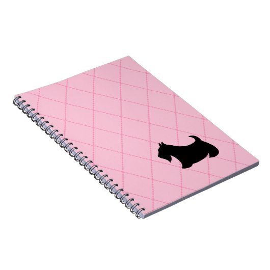 Carnet rose écossais Terrier (Côté Droit)