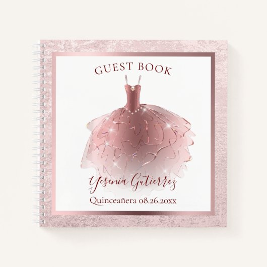 Carnet Rose élégant budget Gold Quinceañera robe invité (Devant)