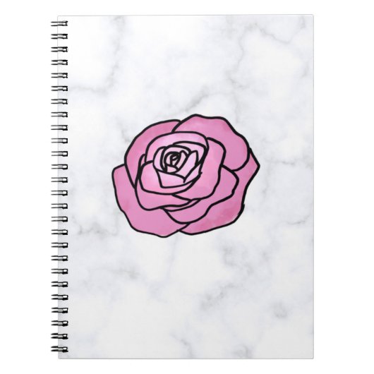 Carnet Rose en marbre (Devant)