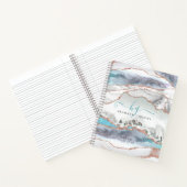 Carnet Rose en marbre gris Parties scintillant or Script  (Intérieur)