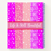 Carnet Rose esthétique moderne - Nom coloré Monogrammé (Dos)