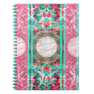 Carnet Rose et Aqua Shabby Chic Boho Floral victorien