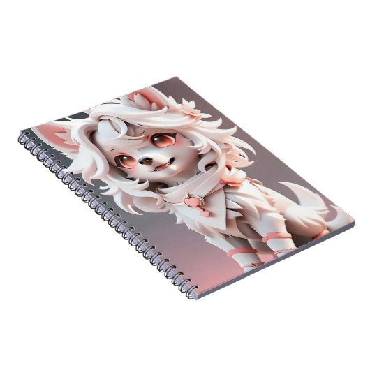 Carnet Rosé Et Blanc Fluffé (Côté Droit)