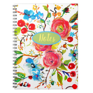 Carnet Rose et fleurs de cerisier personnalisable