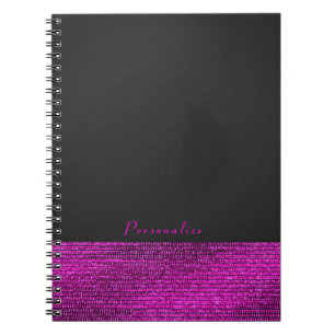 Carnet Rose et gris moderne glamour paillettes chic éléga