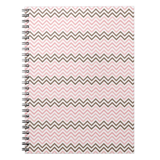 Carnet Rose et Marron Chevron Féminin (Devant)