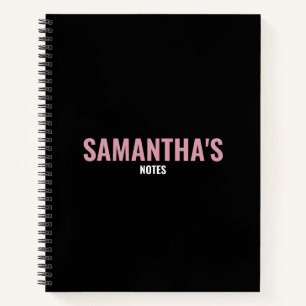 Carnet Rose et noir chic moderne