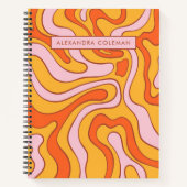 Carnet Rose et Orange Retro les années 70 esthétique (Devant)