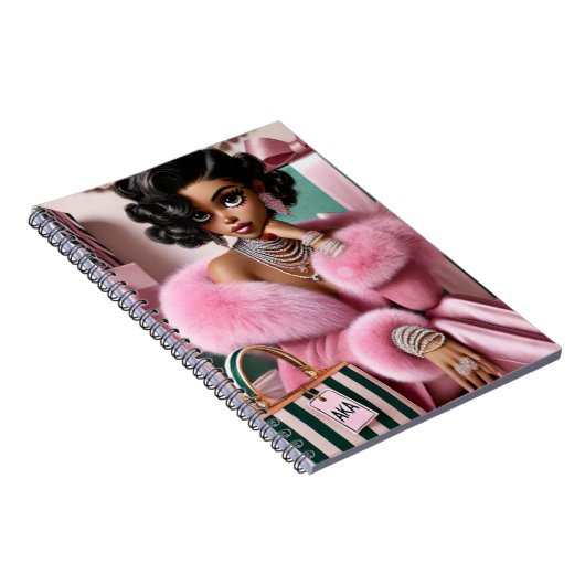 Carnet Rose Et Vert Chic (Côté Droit)