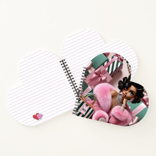 Carnet Rose Et Vert Chic (Intérieur)