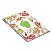 Carnet rose et vert d'Apple vert de Paisley de (Côté Droit)