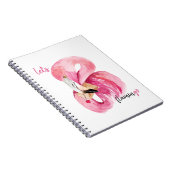 Carnet Rose exotique moderne Flamant rose Aquarelle (Côté Droit)