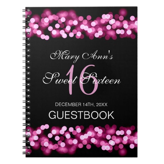 Carnet Rose fascinant de Hollywood de Guestbook de partie (Devant)